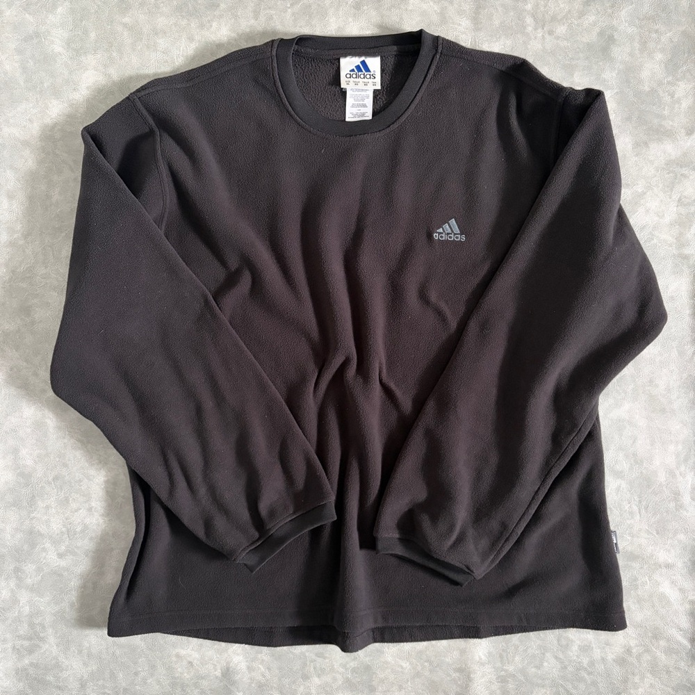 Adidas vintage black fleece crewneck